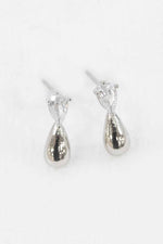 Droplet Stone Earrings | Silver