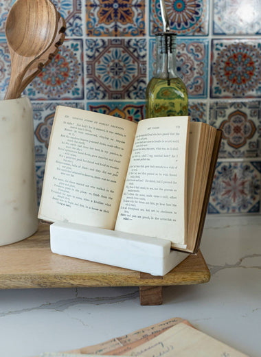 Kendal White Marble Cook Book Holder