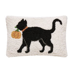 8x12 Black Cat With Pumpkin Hook Pillow