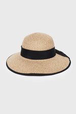 Marled Straw Sun Hat with Band Detail