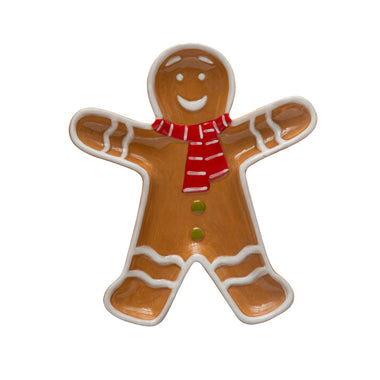 Ceramic Gingerbread Man Shaped Platter