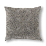 20x20 Cotton Stone Washed Gray Floral Embroidered Pillow