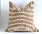 18x18 Camel & Cream Striped Pillow Cover