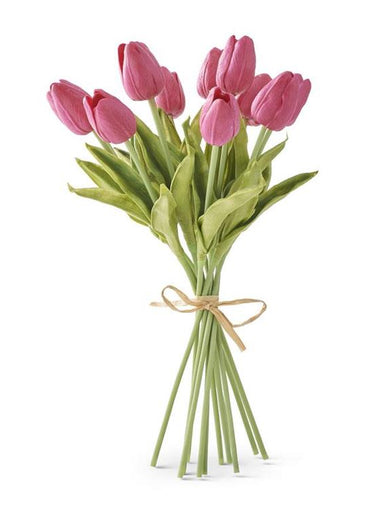 13" Fuchsia Real Touch Mini Tulip Bundle