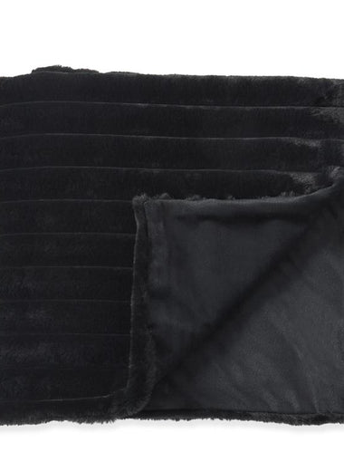 50x60 Black Faux Fur Throw Blanket