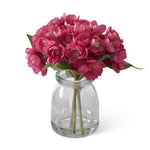 6.5" Fuchsia Cherry Blossoms in Glass Vase