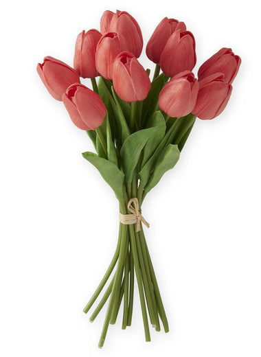 13" Coral Real Touch Mini Tulip Bundle