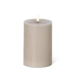 Taupe LED Pillar Candle w/ Timer - 4" Dia.