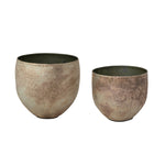 Tarnished Silver Curved Metal Planter