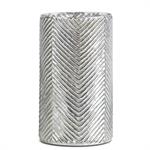 Herringbone Silver Mercury Glass Vase