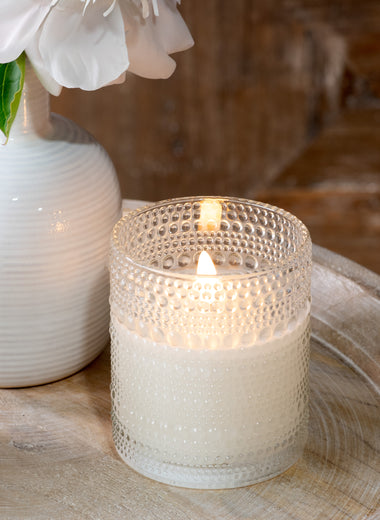 4" Beaded Glass Flameless Wax LED Candle