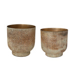 Tarnished Silver Metal Planter