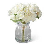 6.5" White Cherry Blossoms in Glass Vase
