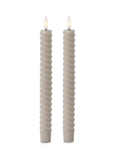 Taupe Spiral LED Candles S/2