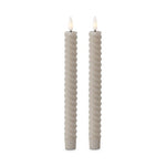 Taupe Spiral LED Candles S/2