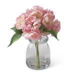 6.5" Pink Cherry Blossoms in Glass Vase
