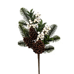 16.5" Pine Pick w/ Cream Berries