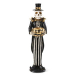 12" Black & Gold Skeleton Holding Jack O' Lantern