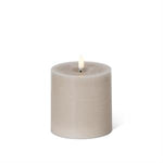 Taupe LED Pillar Candle w/ Timer - 4" Dia.
