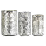 Herringbone Silver Mercury Glass Vase