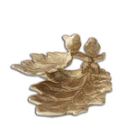Gold Resin Leaf Tray w/ Bird