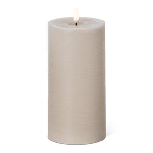 Taupe LED Pillar Candle w/ Timer - 4" Dia.