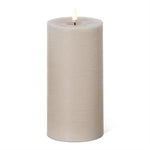 Taupe LED Pillar Candle w/ Timer - 4" Dia.