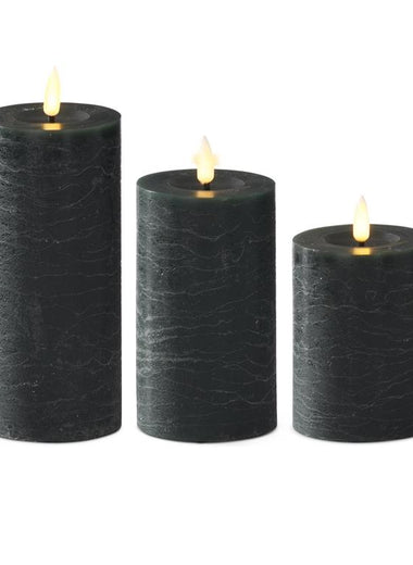 Green Touch LED Pillar Candle w/ Timer - 3" Dia.