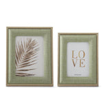 Light Green Linen & Gold Photo Frame