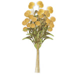 13" Yellow Pompom Pick with Green Eva Leaves Bundle