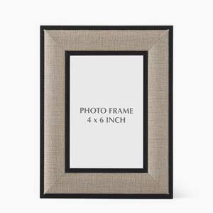 Black Wood & Linen Photo Frame