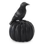 Black & Silver Crow on Pumpkin