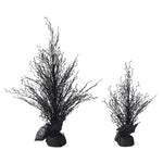Black Glittered Twig Tree in Burlap