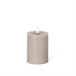Taupe LED Pillar Candle w/ Timer - 3" Dia.