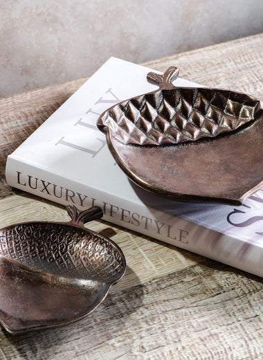 Brown Brass Acorn Tray