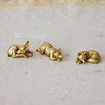Gold Resin Sleeping Forest Animal