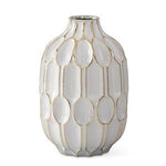 White Glass & Gold Embossed Vase