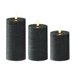 Green LED Pillar Candle w/ Timer - 4" Dia.