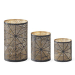 Black Metal Spider Web Cutout Candle Holder