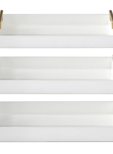 White Tray with Gold Handles