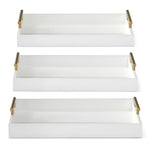 White Tray with Gold Handles