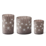 Brown Frosted Glass Spider Candle Holder