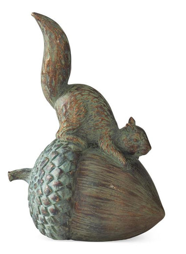 Resin Patina Copper Squirrel on Acorn