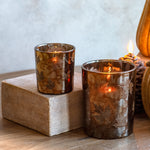 Glass Leaf Candle Holder