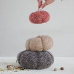 Brown Felt Pumpkin with Jute Stem