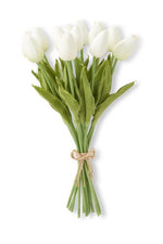 13" White Real Touch Mini Tulip Bundle