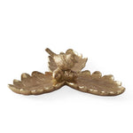 Gold Resin Leaf Tray w/ Bird