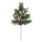 28" Mixed Pine Stem w/ Gold Leaves & Apple
