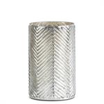 Herringbone Silver Mercury Glass Vase