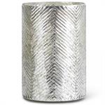 Herringbone Silver Mercury Glass Vase